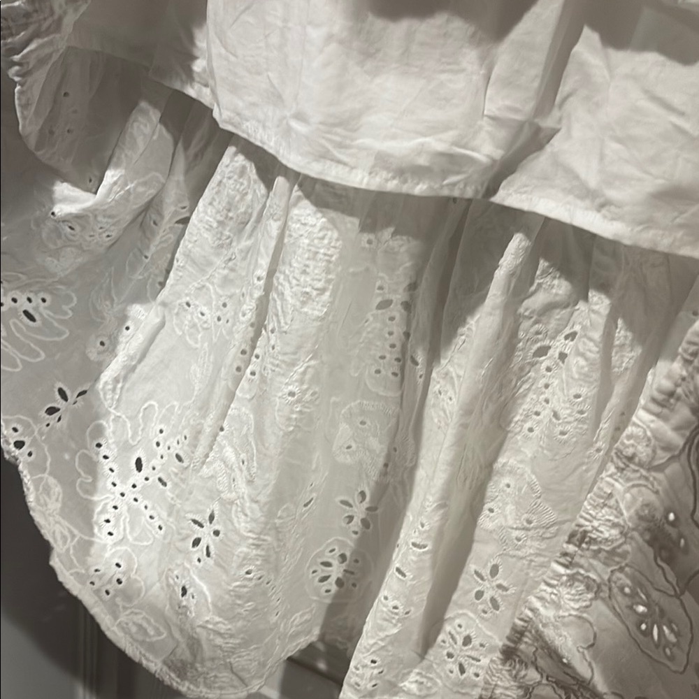 sofia by sofia vergara White Eyelet Midi Skirt with Ruffled Hem - Picture 8 of 8
